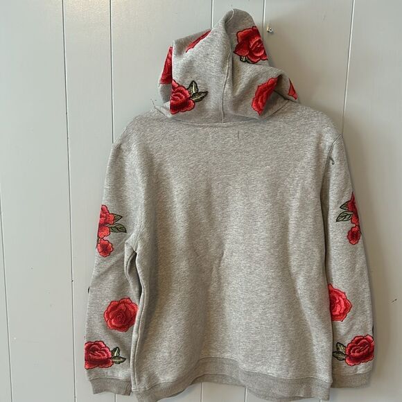 Central Park West Grey Embroidered Hoodie Size Medium - Picture 2 of 2